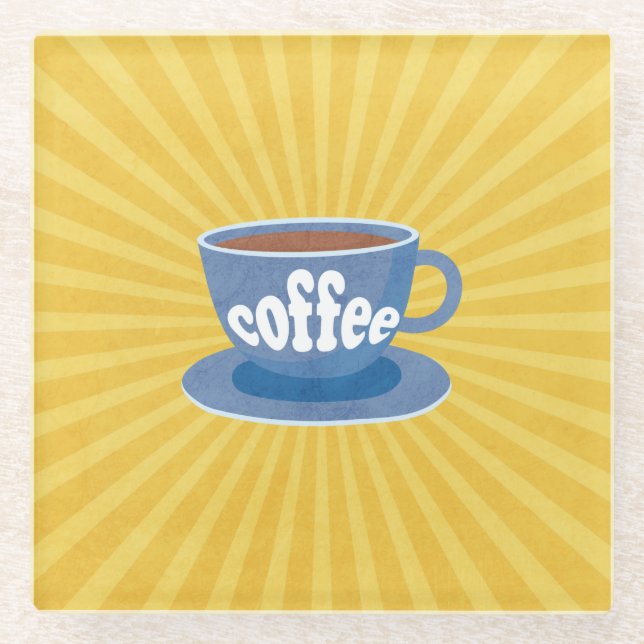 Posavasos De Vidrio Retro Coffee Design Coaster (Anverso)