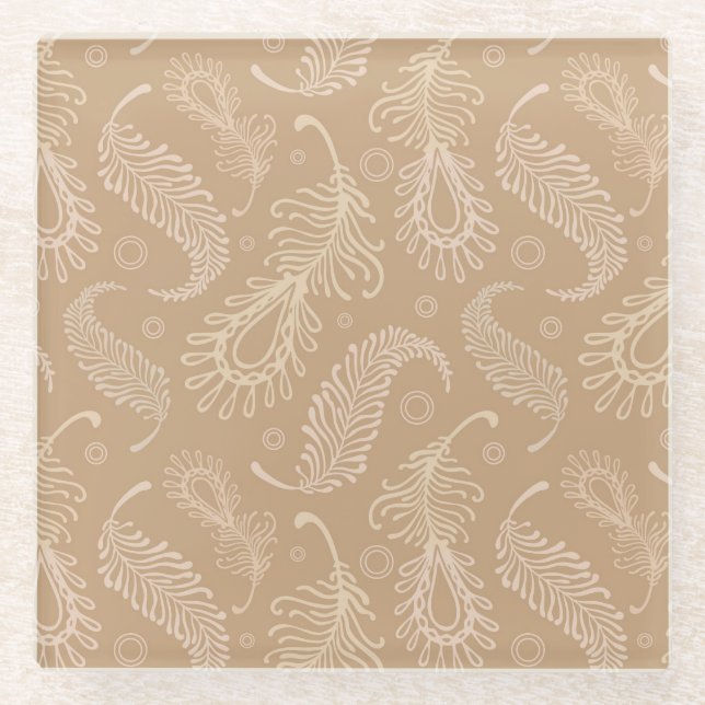 Posavasos De Vidrio Retro-feater-pálido-modelo (Anverso)