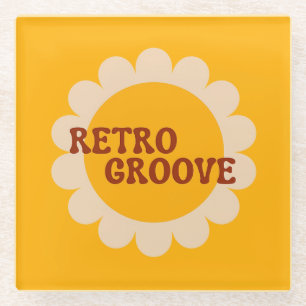 Posavasos de vidrio Retro Groove