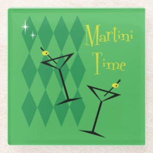 Posavasos De Vidrio Retro Martini