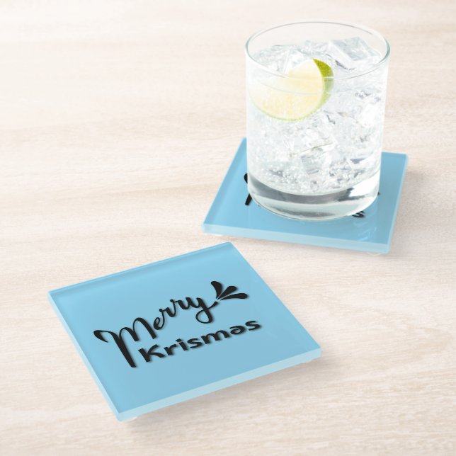Posavasos De Vidrio Retro Merry Christmas Style (Angular)