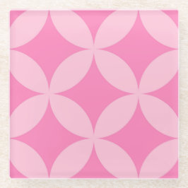 Posavasos De Vidrio Retro Mid Century Pink Geometric Christmas