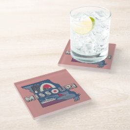 Posavasos De Vidrio Retro Missouri Silhouette