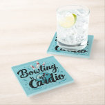 Posavasos De Vidrio  Retro Neon "Bowling Is My Cardio" Funny Bowling<br><div class="desc">This bold and energetic design is perfect for bowling lovers who see the lanes as their kind of workout. Featuring a playful script with a dynamic mix of neon-inspired blues, crisp white highlights, and a classic retro aesthetic, this artwork brings a fun, sporty vibe with a hint of arcade nostalgia....</div>