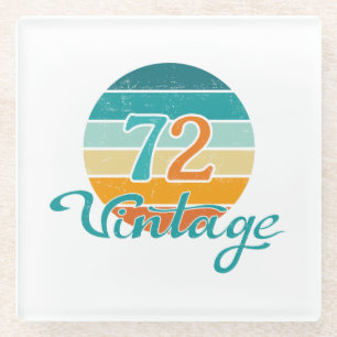 Posavasos De Vidrio Retro Sunset 72 Vintage Distressed