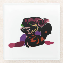 Posavasos De Vidrio rey Charles spaniel y rosas dulce