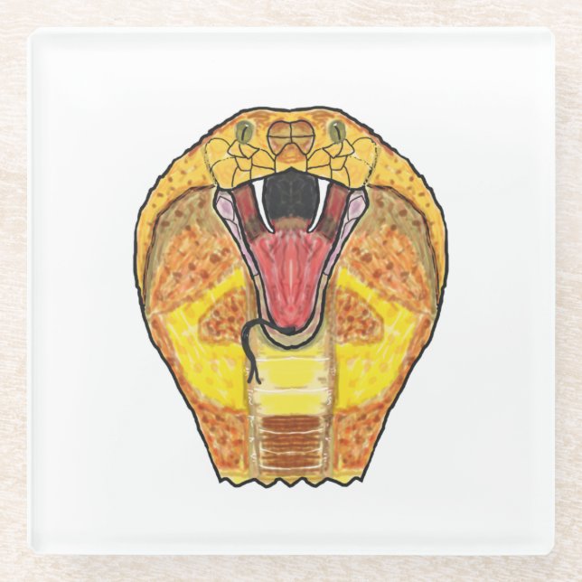 Posavasos De Vidrio Rey Cobra (Anverso)