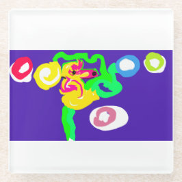 Posavasos De Vidrio Rey del arte del caballito de mar 