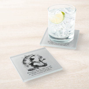 Posavasos De Vidrio Reyes de yoga de color de agua Reiki de una punta 