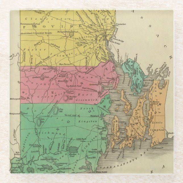 Posavasos De Vidrio Rhode Island 6 (Anverso)