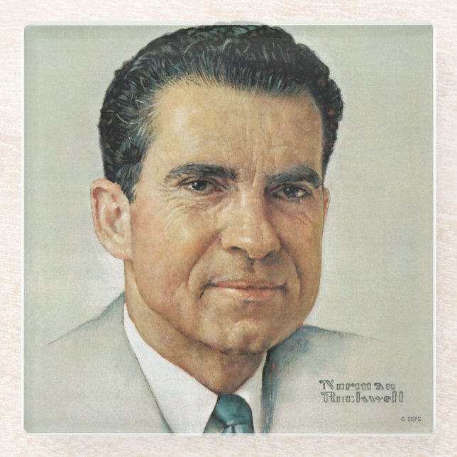 Posavasos De Vidrio Richard Milhouse Nixon (Anverso)