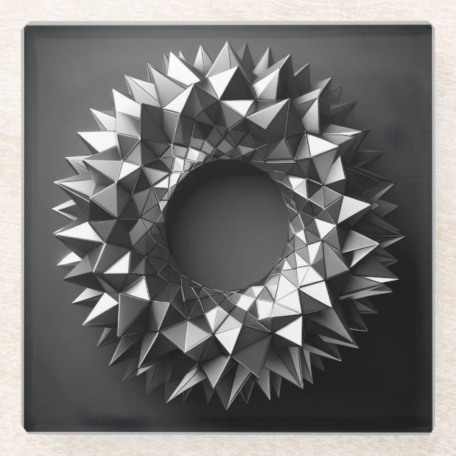 Posavasos De Vidrio ring of irregular pyramides (Anverso)