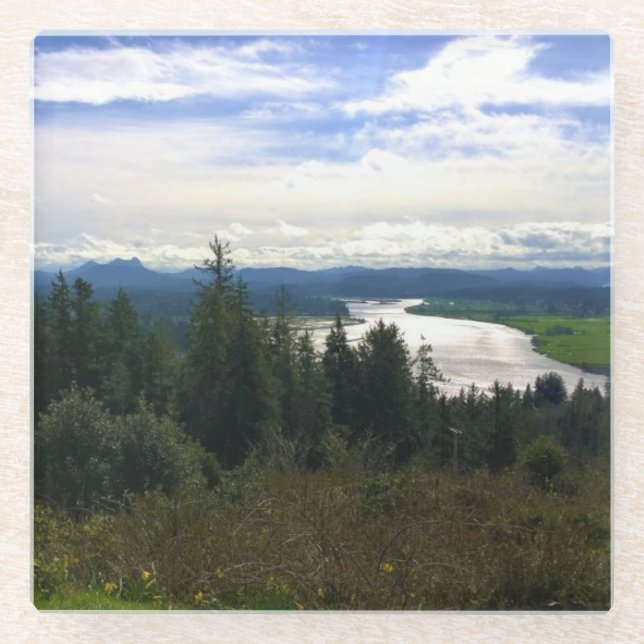 Posavasos De Vidrio Río Lewis y Clark, Oregón (Anverso)