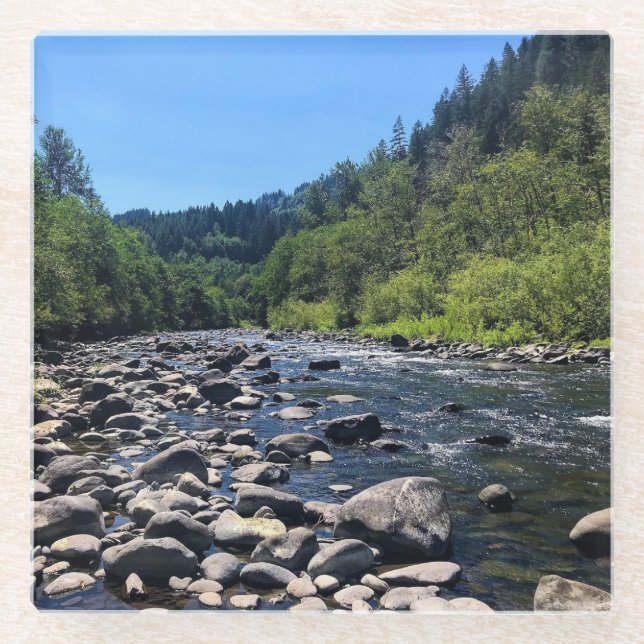 Posavasos De Vidrio Río Molalla, OR (Anverso)