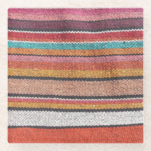 Posavasos De Vidrio Riqueza de la alfombra: Texturas Peruanas Mexicana