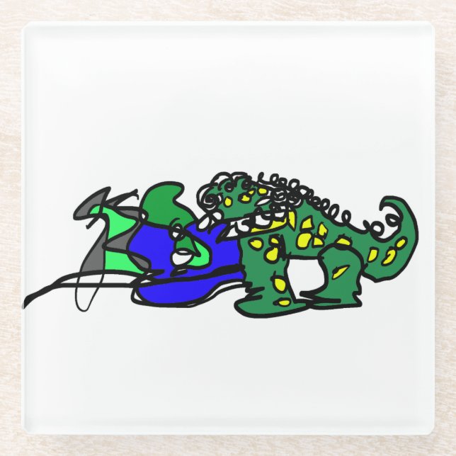 Posavasos De Vidrio Ritmo de cocodrilo (Anverso)