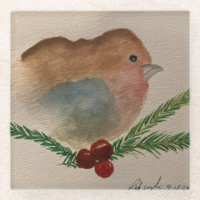 Posavasos De Vidrio Robin y Holly (Anverso)