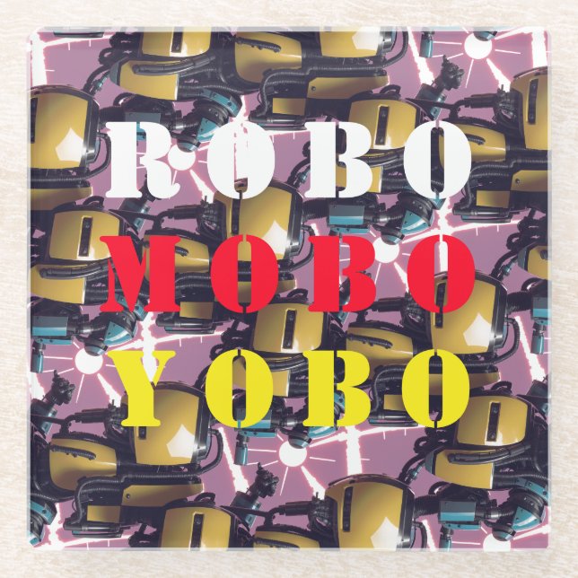 POSAVASOS DE VIDRIO ROBO MOBO YOBO (Anverso)