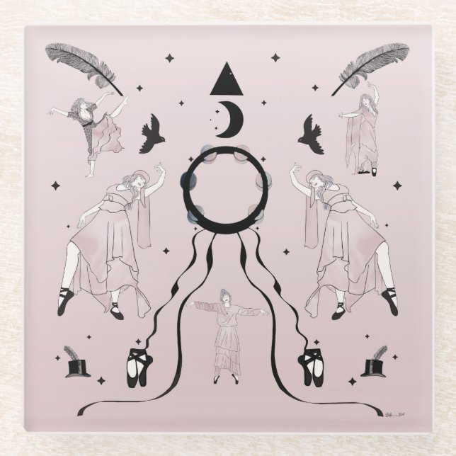 Posavasos De Vidrio Rock and Roll Balleriina II (Anverso)