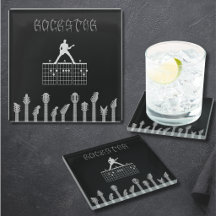 Posavasos de vidrio Rockstar Dad Guitar Chord Músi