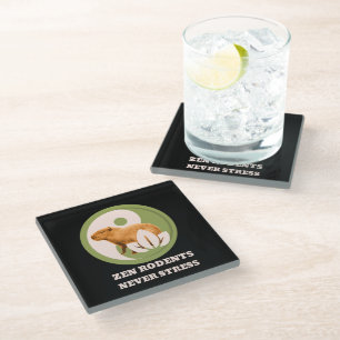Posavasos De Vidrio Roedores Zen Nunca Estrés Humor de Capybara
