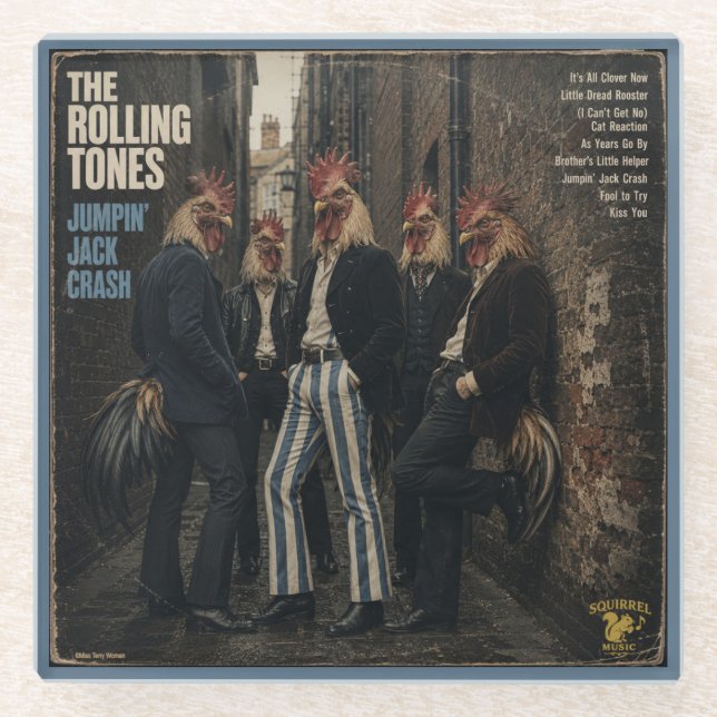 Posavasos De Vidrio Rolling Tones: una Parodia (Anverso)