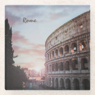 Posavasos De Vidrio Roma Arquitectura antigua, paisaje de ciudad atard