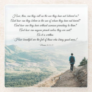 Posavasos De Vidrio Romanos 10:14-15 ¿Cómo le llamarán?