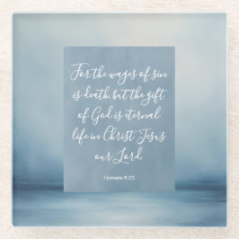 Posavasos De Vidrio Romanos 6:23 Personalizable Biblia Verse