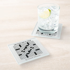 Posavasos De Vidrio Rompecabezas personalizado divertido en blanco y n