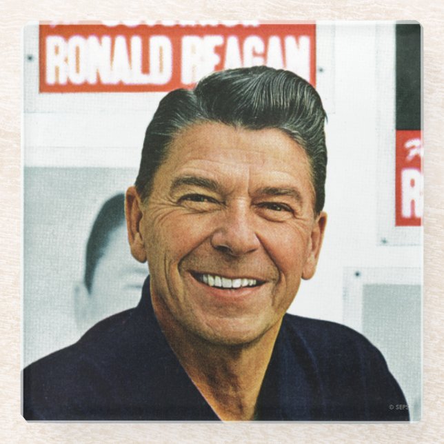 Posavasos De Vidrio Ronald Reagan (Anverso)