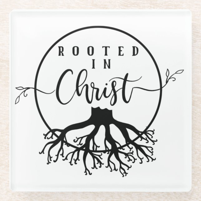 Posavasos De Vidrio Rootado en Cristo (Anverso)