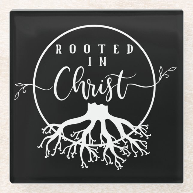 Posavasos De Vidrio Rootado en Cristo (Anverso)