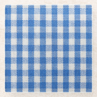 Posavasos De Vidrio Ropa de comedor de color azul-blanco.