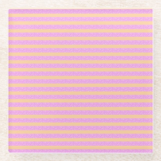 Posavasos De Vidrio Rosa Geométrico  (Anverso)