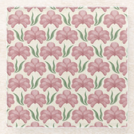Posavasos De Vidrio Rosa Polvorienta Flora
