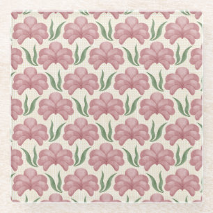 Posavasos De Vidrio Rosa Polvorienta Flora