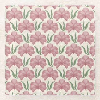 Posavasos De Vidrio Rosa Polvorienta Flora