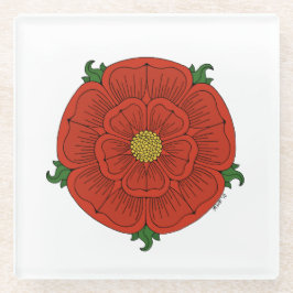 Posavasos De Vidrio Rosa Roja de Lancaster