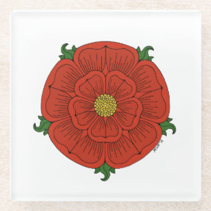 Posavasos De Vidrio Rosa Roja de Lancaster