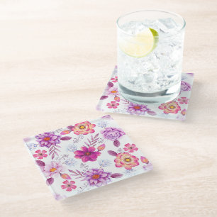 Posavasos De Vidrio Rosa violeta