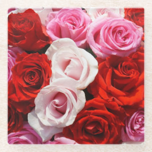 Posavasos De Vidrio Rosas