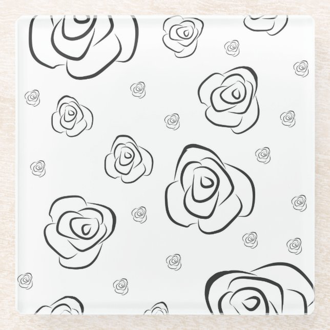 Posavasos De Vidrio Rosas (Anverso)