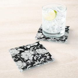 Posavasos De Vidrio Rosas blancas