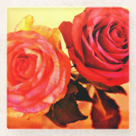 Posavasos De Vidrio Rosas brillantes