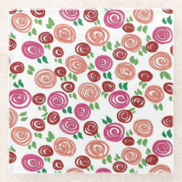 Posavasos De Vidrio Rosas de ensueño