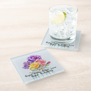 Posavasos De Vidrio Rosas de la montaña rusa del Día de la Madre