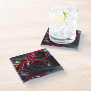 Posavasos De Vidrio Rosas góticos