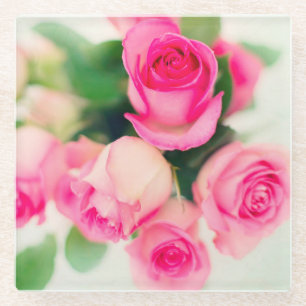 Posavasos De Vidrio Rosas rosas rosas