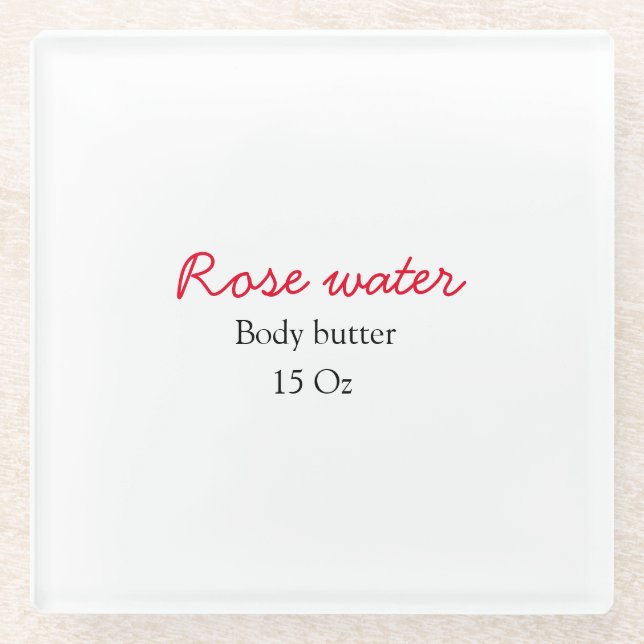 Posavasos De Vidrio Rose body butter add your text name custom weight  (Anverso)
